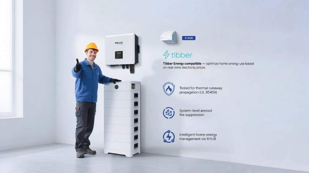 X3-HYB G4 PRO met de HS36-accu en XHub: een modulaire oplossing voor woningen met een driefasen aansluiting.